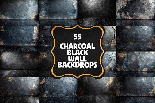 Charcoal Black Textured Photography Backdrops - 5High-Res PNGs 00x00px for Digital Art  Design  Warm Inviting Aesthetic Backdrops