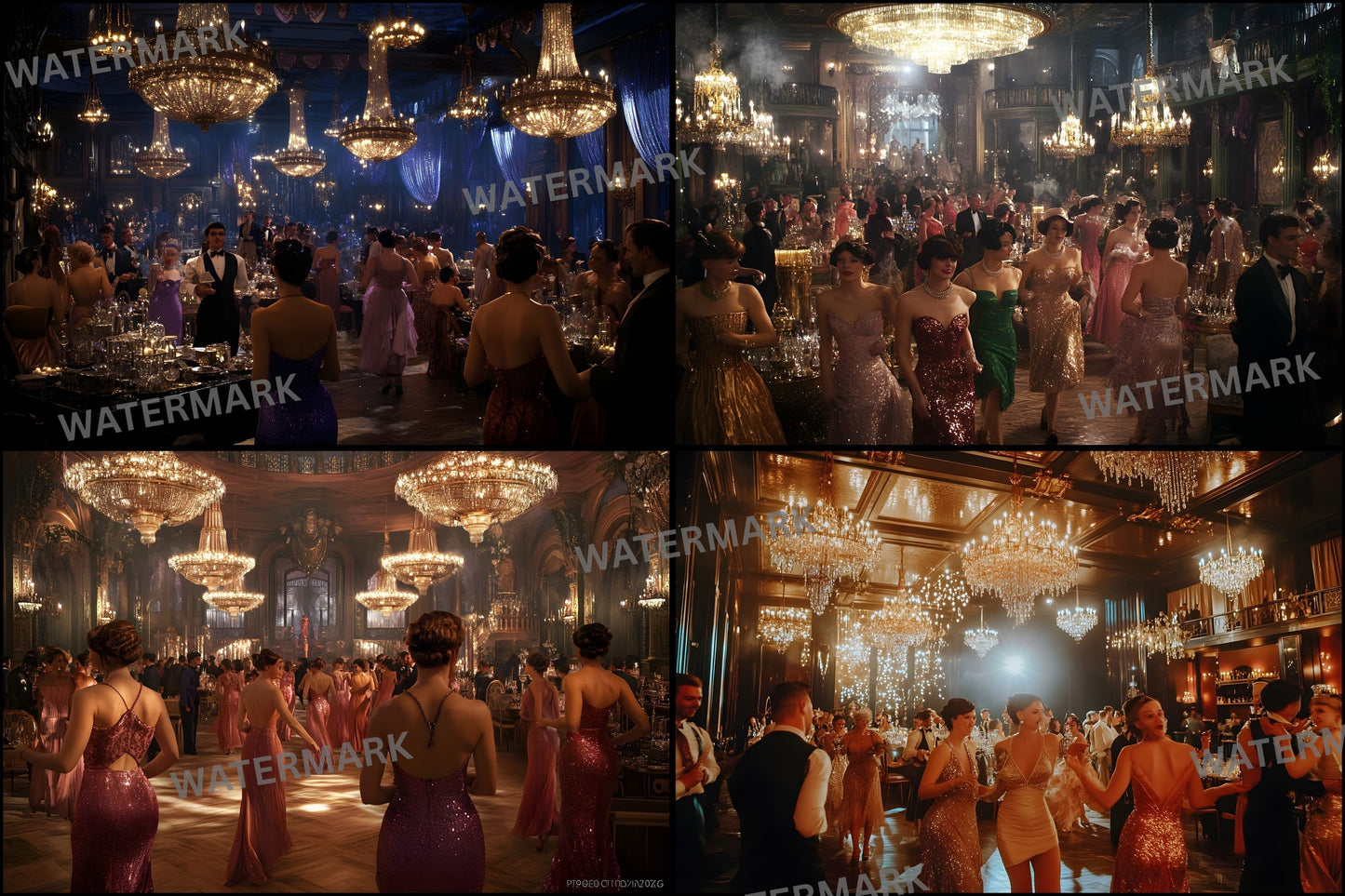Ballroom Digital Backdrop, Lavish Gatsby Background, Photography, Printable Art Deco Scene, Elegant Dance Hall, Vintage Theme, Ratio