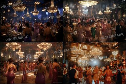 Ballroom Digital Backdrop, Lavish Gatsby Background, Photography, Printable Art Deco Scene, Elegant Dance Hall, Vintage Theme, Ratio