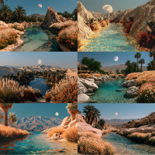 Vibrant Desert Oasis Digital Backdrop, Southwest Photography Background, Printable Desert Scene for Photographers, Scenic Photo Booth Prop