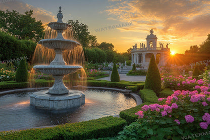 Baroque Garden Digital Backdrop - Elegant Photography Background - Ornate Garden Overlay - Classic Photo Composites