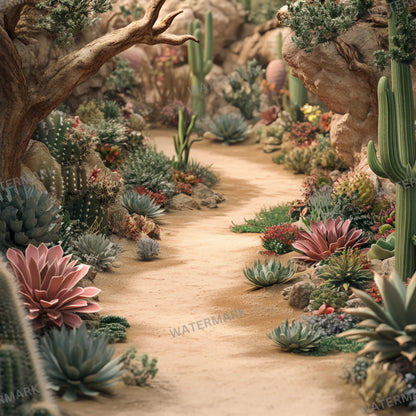 Desert Botanical Backdrops - Photography Backdrops, Portraits, Product Photography - Cactus Gardens, Desert Landscapes, and Botanical Scenes