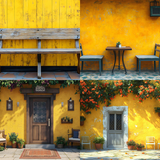 Yellow Middle Eastern Cafe Backdrop Set, Digital Download, Photography Backgrounds, Arabian Nights Theme, Food Blogger Photo Prop