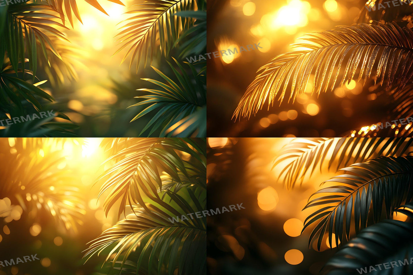 Palm Tree Glow Backdrops | Digital Backgrounds for Photoshop Composites & Cinematic Overlays, Wedding, Maternity Backdrop