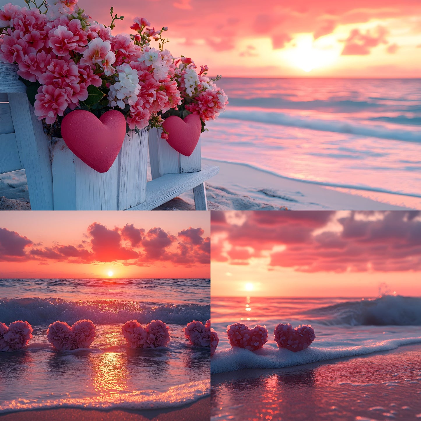 Sweethearts Sunset Golden Hour Photography Backdrop, Dreamy Digital Background for Romantic Portraits, Wedding & Newborn Photo Editing