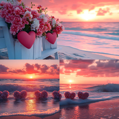 Sweethearts Sunset Golden Hour Photography Backdrop, Dreamy Digital Background for Romantic Portraits, Wedding & Newborn Photo Editing