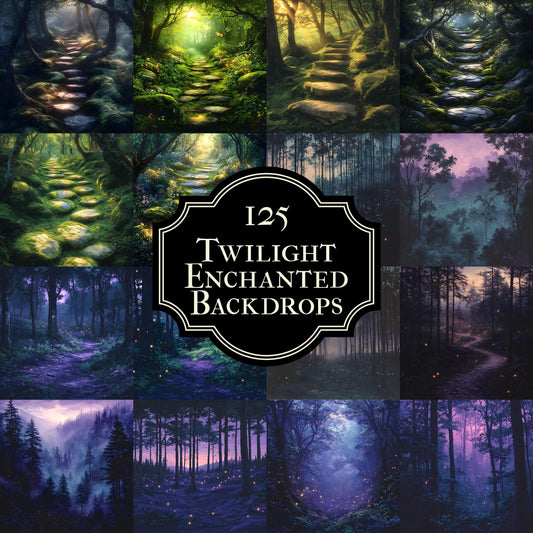 Twilight Enchanted Digital Backdrops, Photoshop Composites - Master Overlay Collection - Magical Forest Pathways - Visual Storytelling