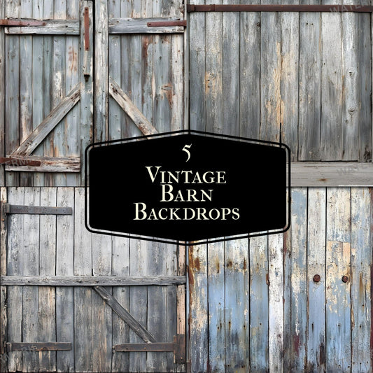 Vintage Barn Digital Photography Backdrops - 8 High-Resolution 11 Studio Portraits for Photographers Overlays  Wallpaper