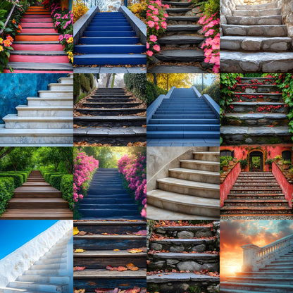 Stairs Photography Backdrop Digital Download, Elegant Staircase Background for Portrait Photoshoot, Photo Prop, Scenic Digital Background