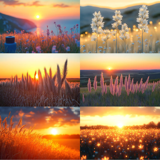 Golden Hour Field Digital Backdrop, Warm Light Photography Background, Photo Prop, Outdoor Scene for Portraits, Dreamy Golden Hour Backdrops