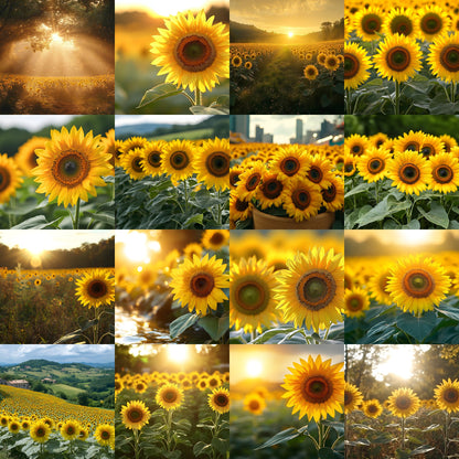 Sunflower Field Digital Backdrop, Vibrant Meadow Backgrounds, Photography, Scenic Photo Overlays, Summer Portrait, High-Res Images