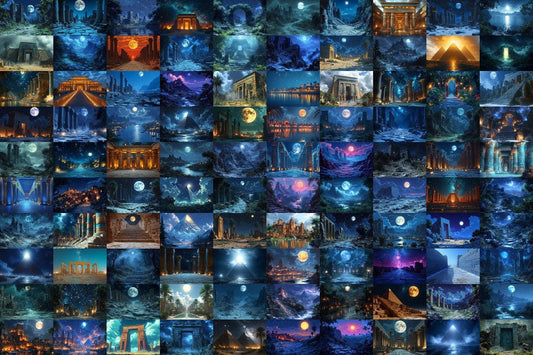 Ancient Egyptian Night Backdrops - Warm Aesthetic Photo Editing Overlays for Digital Art 00x00px Commercial Use Allowed