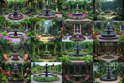 Victorian Garden Backdrop: 3PNGs for Portrait Photography Props, Historical Outdoor Photo Editing, Elegant Floral Digital Backdrops.