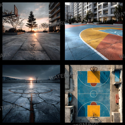 Basketball Court Digital Backdrop, Outdoor Sports Photography Background, Urban Athlete Photo Booth Prop, Sports Team Photo Overlay