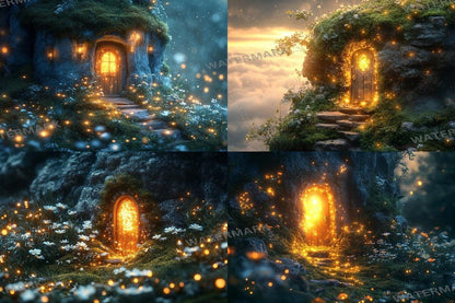 Celestial Fairy Door Backdrop - Fairy Photography Backdrops - Photoshop - Backgrounds - Master Overlay - Photography