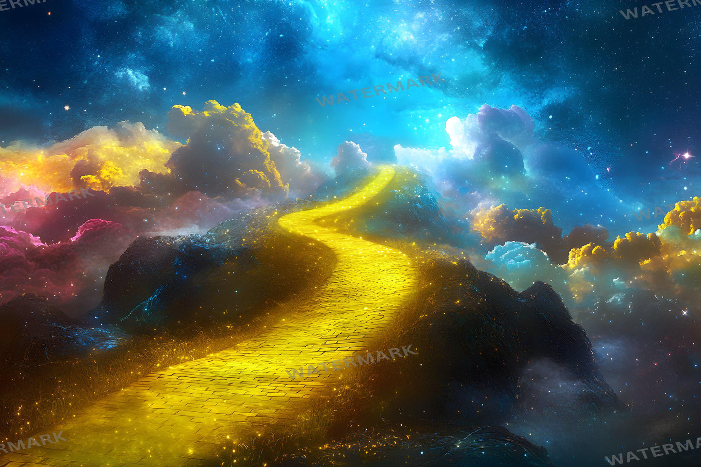 Floating Yellow Brick Road Digital Photography Backdrops - Wizard of Oz Photoshop Overlays - Kids Backgrounds - Digital Master Composites
