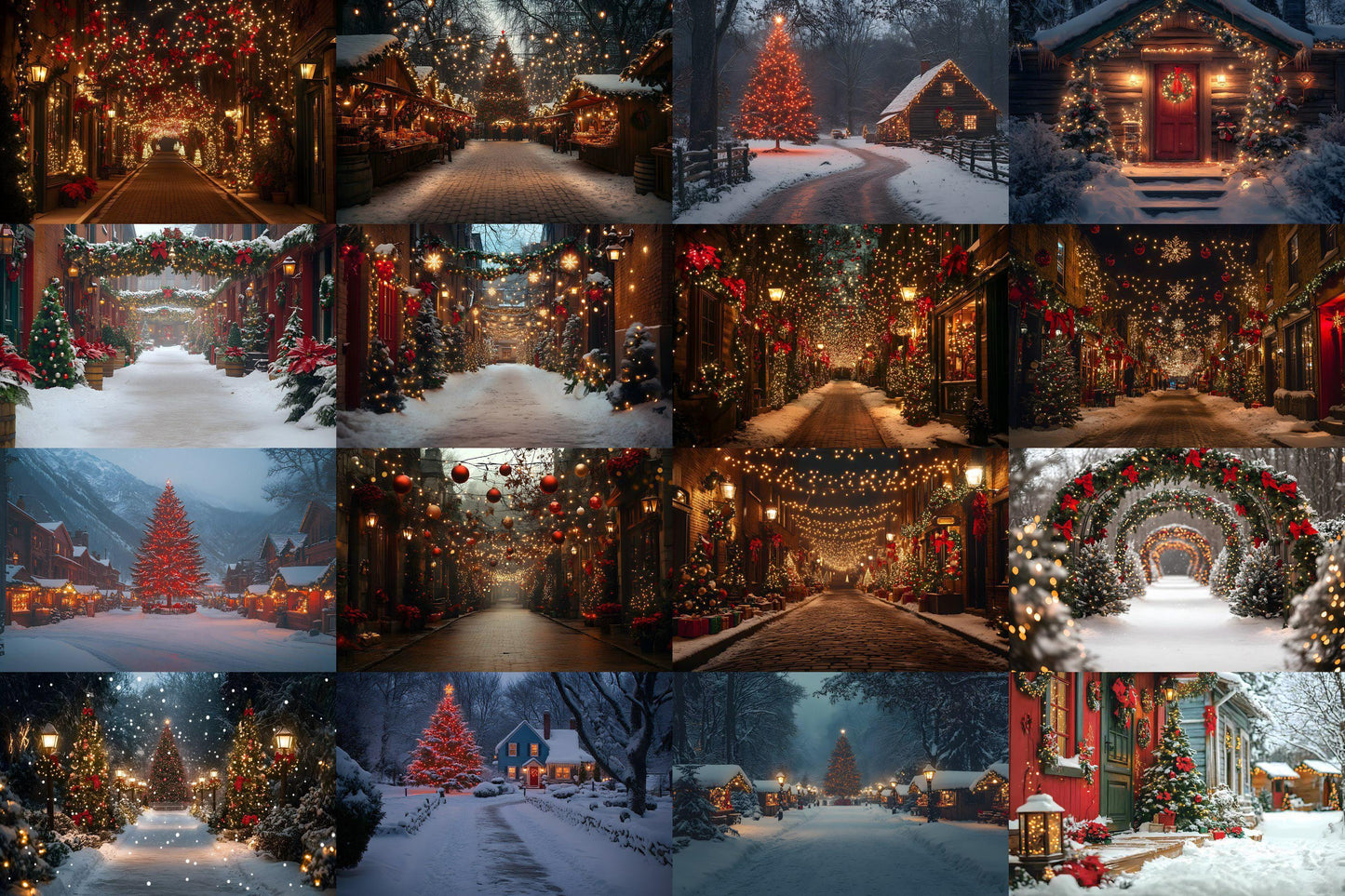 Classic Christmas Backdrops, Digital Backdrop, Santa Christmas Backdrop For Kids Family, Festive Digital Download Christmas Background