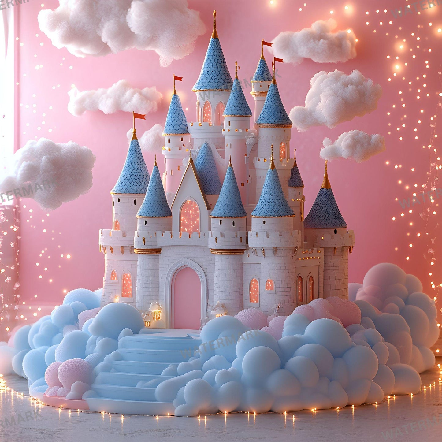 Fairytale Castle Digital Photography Backdrop Overlay for Studio Portraits 96x96px Enchanted Wallpaper Backgrounds