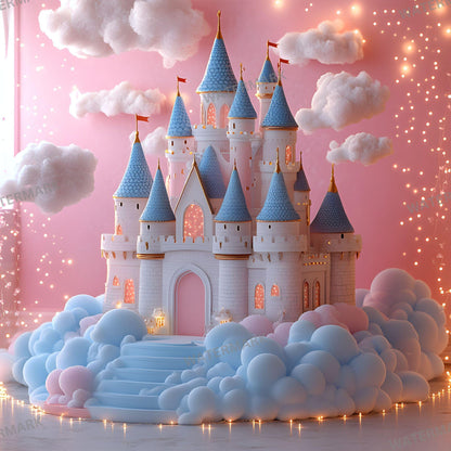 Fairytale Castle Digital Photography Backdrop Overlay for Studio Portraits 96x96px Enchanted Wallpaper Backgrounds