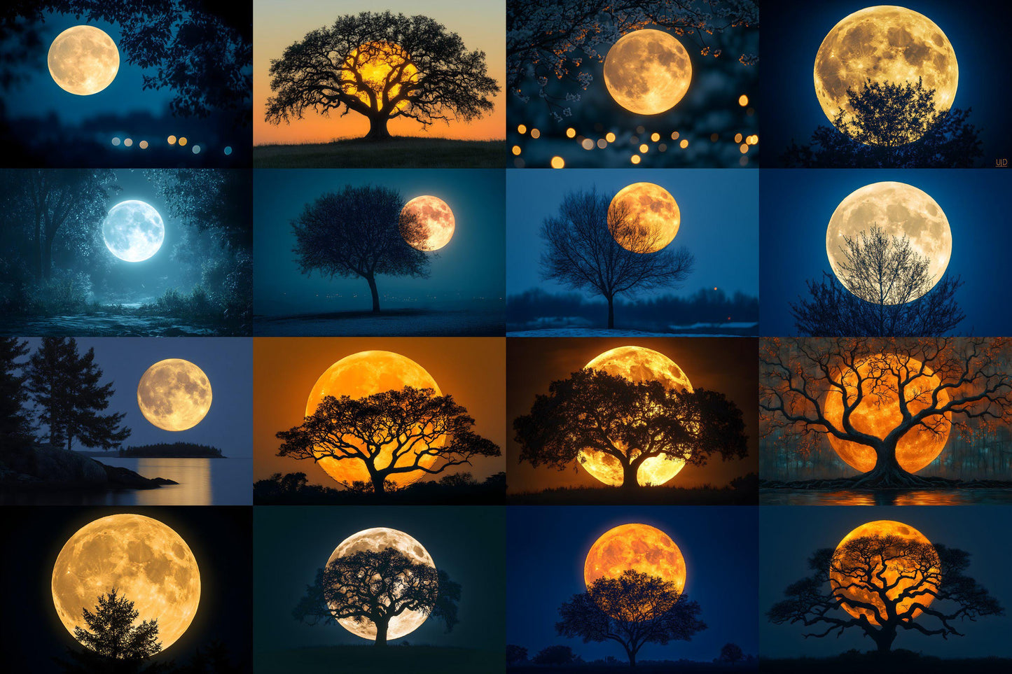 Full Moon Backdrops ��������� Mystical Night Sky, Fantasy Lunar Scenes, Spooky Moonlit Photography Backgrounds for Art, Film & Digital Backdrops