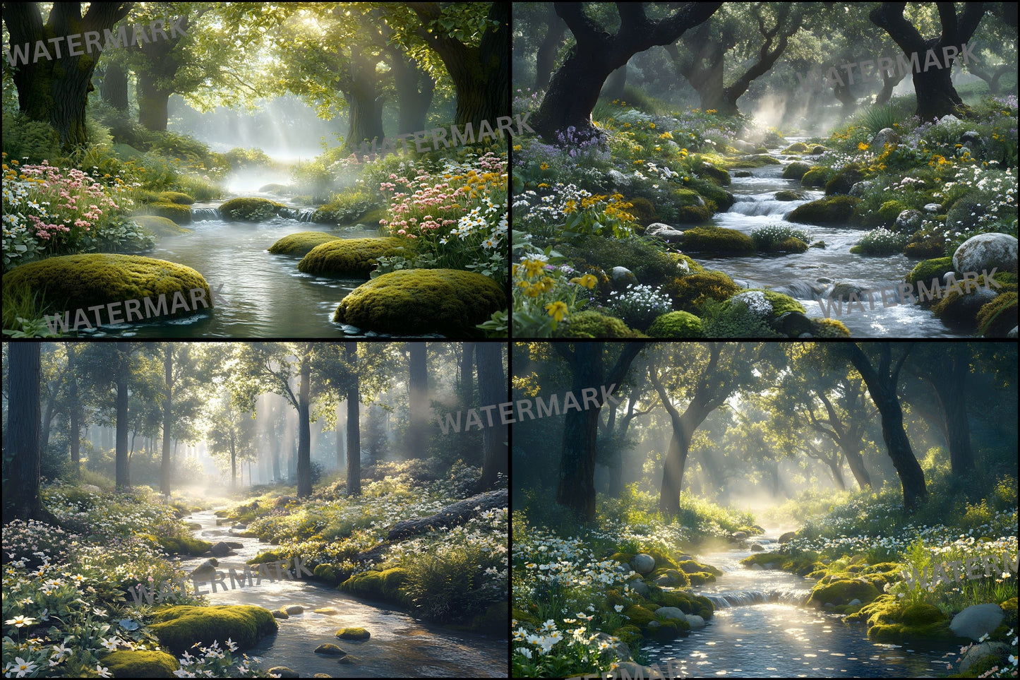 Woodland Botanical Digital Backdrop Set, Photography Backgrounds, Enchanted Forest Photo Overlays, Nature Inspired Scene, Dreamy Photo Design