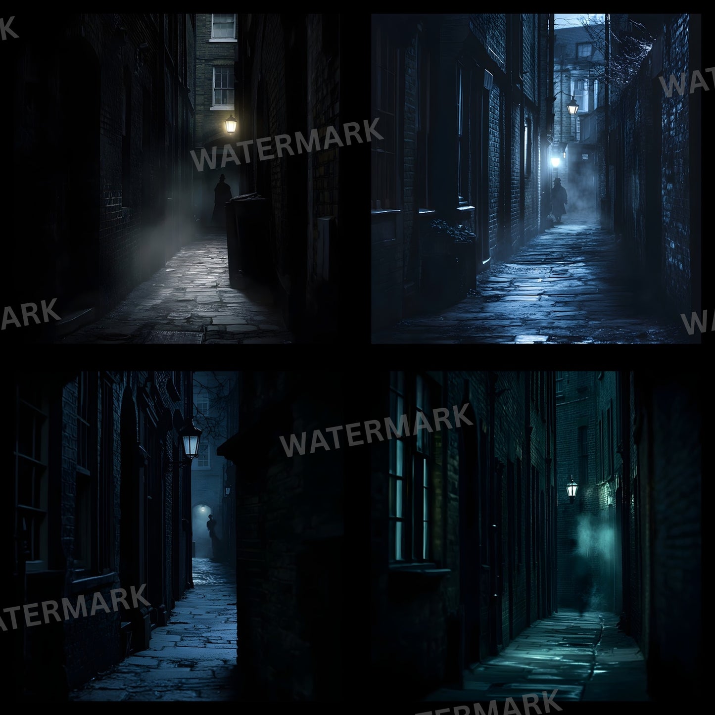 Sherlock Holmes Alley Digital Backdrop, Detective Scene Background, Moody Alleyway Photography Prop, Instant Download for Composites, Square Ratio