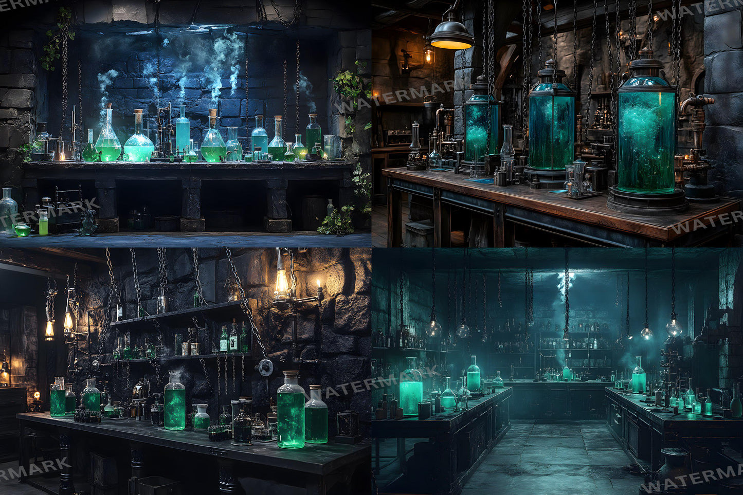 Mad Scientist Lab Backdrop, Dark Science Laboratory, Gothic Alchemy Room, Spooky Halloween Decor, Sci-Fi, Steampunk, Haunted Lab Backdrop