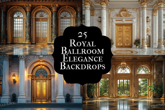 Royal Ballroom Elegance Wedding Backdrops for Grand Bridal Photography | Luxury Palace Digital Scenes, Wedding Backdrops, Luxury Backgrounds