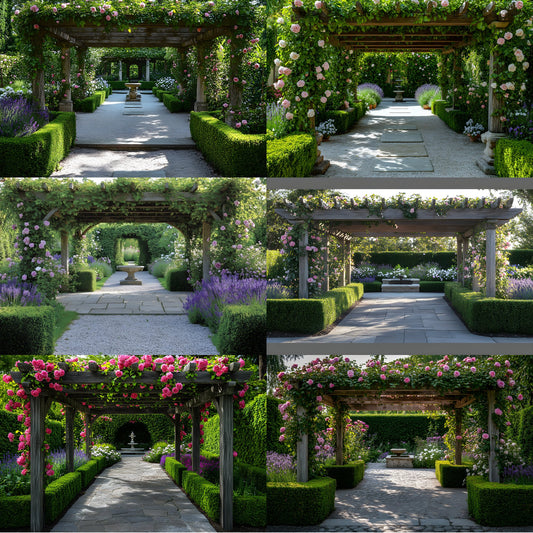 Secret Garden Pergola Digital Backdrop, Enchanted Floral Background for Photography, Whimsical Photo Booth, Fairytale Wedding Scene