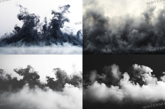Black Smoke Backdrops - Digital Photography Backdrops, Maternity & Wedding Background, Studio Master Overlay, Dark Moody Smoke Effects