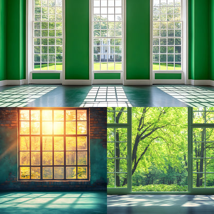 Royal Green Interior Digital Backdrop Collection, Photography Backgrounds, Elegant Home Photo Overlays, High-Resolution Images for Composites