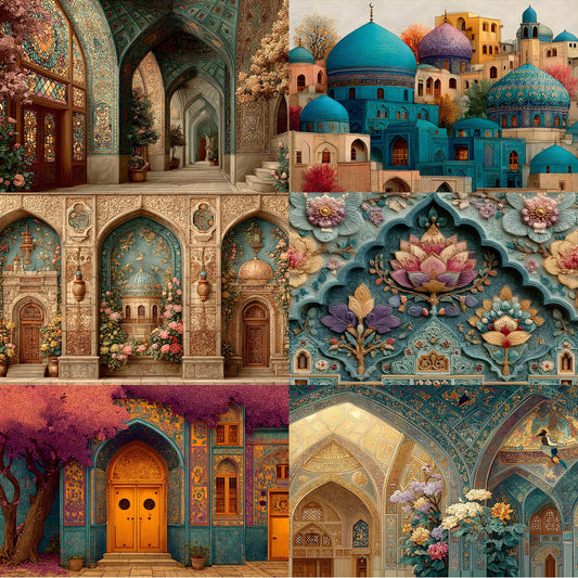 Persian Architecture Digital Backdrop, Professional Photography Background, Ancient Palace Photo Booth, Middle East Theme