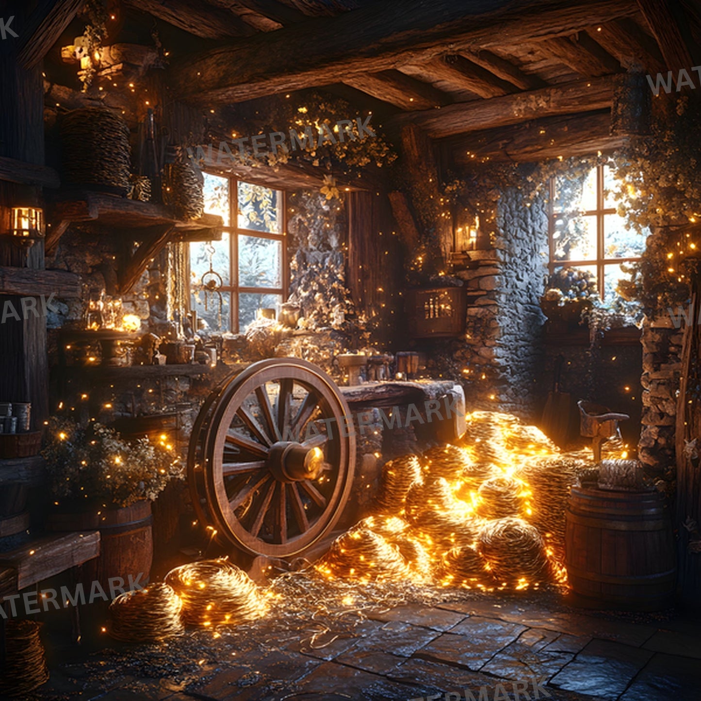 Rumpelstiltskin Gold Digital Backdrop, Square Photography Background, Fantasy Gold Photo Prop, Storybook Portrait, Magical Fine Art Composite