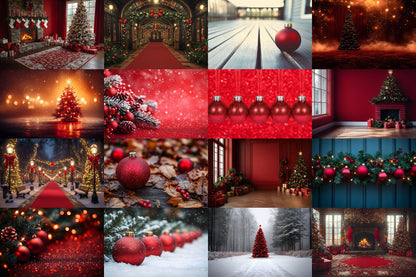 Christmas Backdrop, Digital Backdrop, Santa Christmas Backdrop For Kids Family, Festive Digital Download Christmas Background