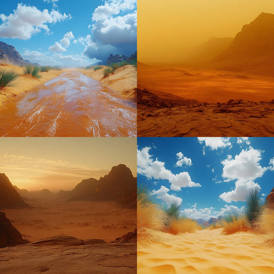 Blade Runner Desert Digital Backdrop, Sci-Fi Background for Photography, Apocalyptic Wasteland Photo Prop, High-Res Image, Dystopian Theme