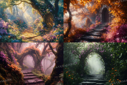 Fairy Woodland Backdrops ��������� Magical Digital Backgrounds - Enchanted Magical Forest Backgrounds - Fantasy Wallpapers - 3:2 Wallpapers