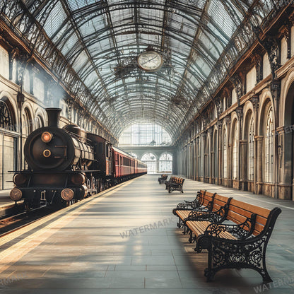 Wizarding School Train Station Backdrops | Magical Platform Backgrounds for Digital Art & Photo Editing