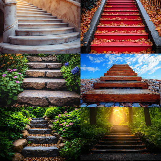 Staircase Photography Backdrop Set, Elegant Stairway Digital Backgrounds, Photo Overlays, Fine Art Photography