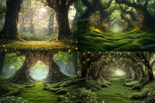 Enchanted Forest Backdrops | Magical Woodland Digital Backgrounds | Mystical Greenery | Fantasy Photography | Forest Tree Background