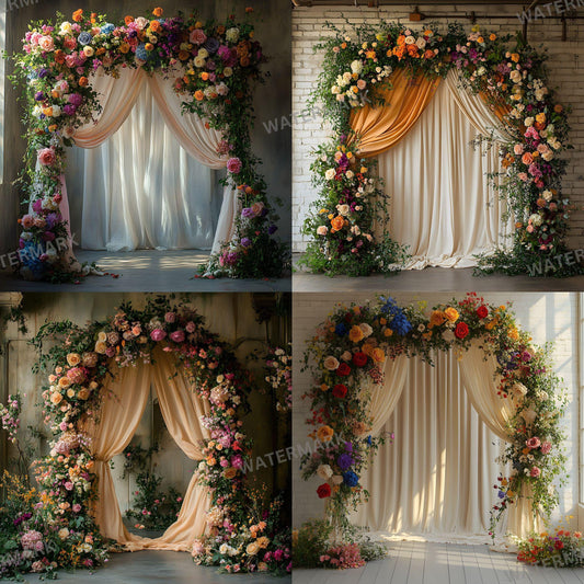 Floral Boho Digital Photography Backdrops Set - 1Master Overlays for Portraits - 11 Ratio 96x96px PBP9