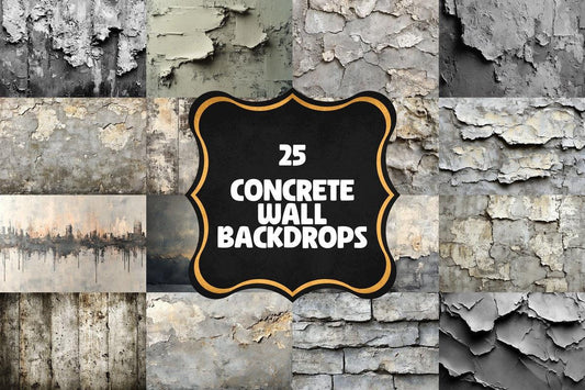 Textured Concrete Wall Backdrops Overlays - High-Quality 00x00px PNGs for Digital Artists Designers  Photographers