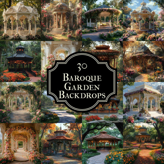 Baroque Garden Digital Backgrounds, Vintage, Maternity Backdrop, Nature, Photoshop Composite, Botanical Garden, Flower Garden backdrops