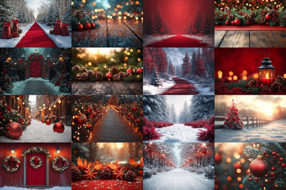 Warm Christmas Outdoor Scene Backdrops PNG Set for Digital Artists  Photographers - 00x00px Commercial Use - Cozy Holiday Aesthetic
