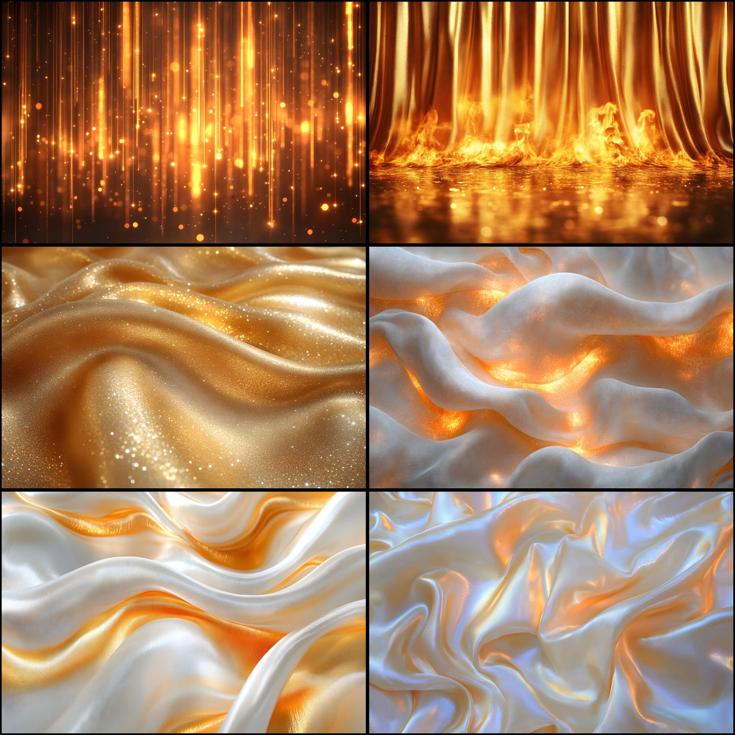 Golden Silk Curtains Digital Backdrop, Luxurious Photo Background, Portrait Photography, Wedding, Elegant Fabric Drapes, Images