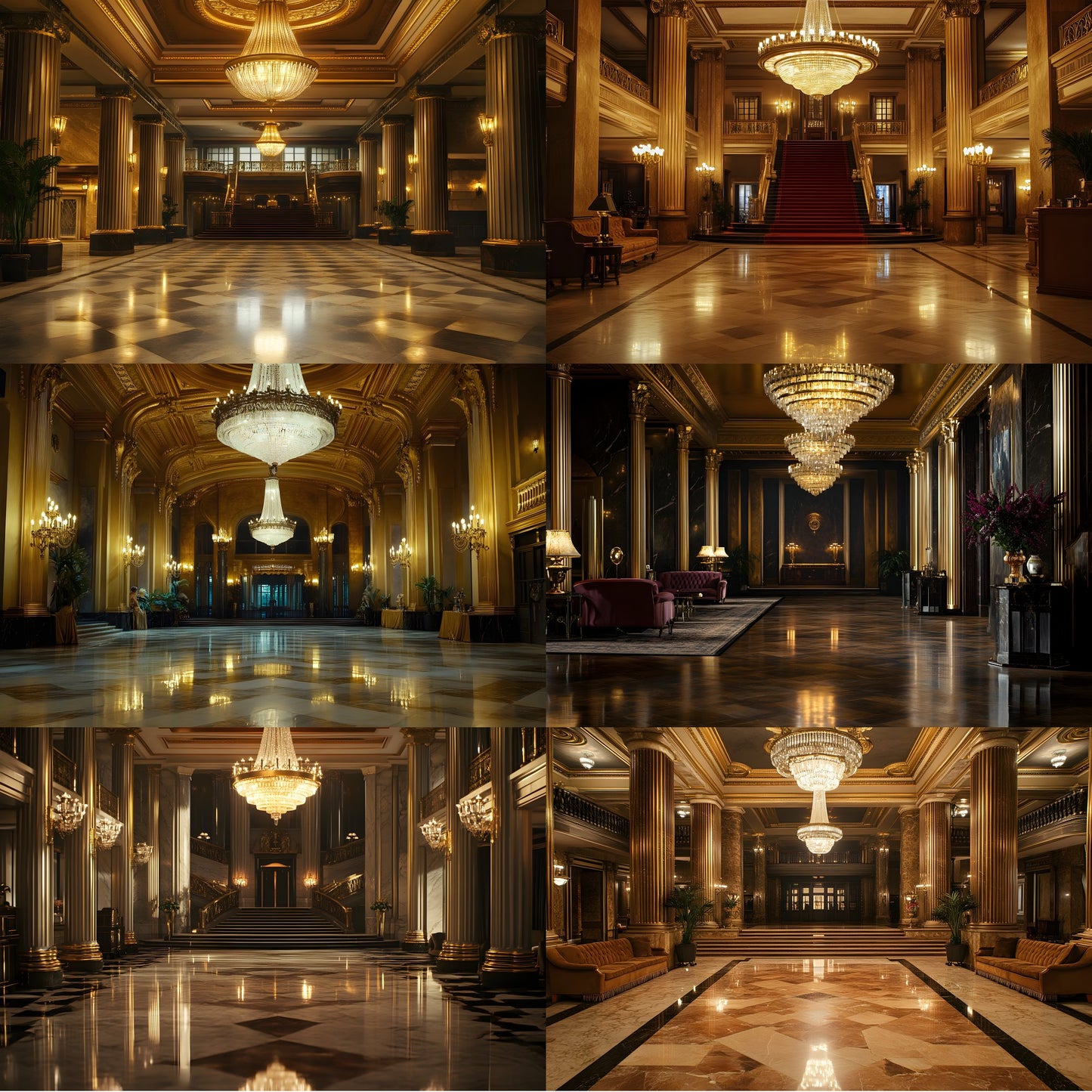 Art Deco Hotel Lobby Digital Backdrop, Elegant Photography Background, Vintage Inspired Photo Prop, for Composites, High-Resolution Images
