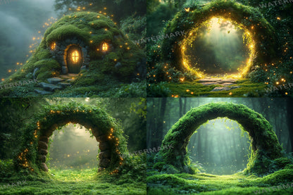 Fairy Forest Backdrops - Enchanted Woodland Scenes, Magical Doorways and Fairy Lights - Photography Master Composites - Fairy Backgrounds