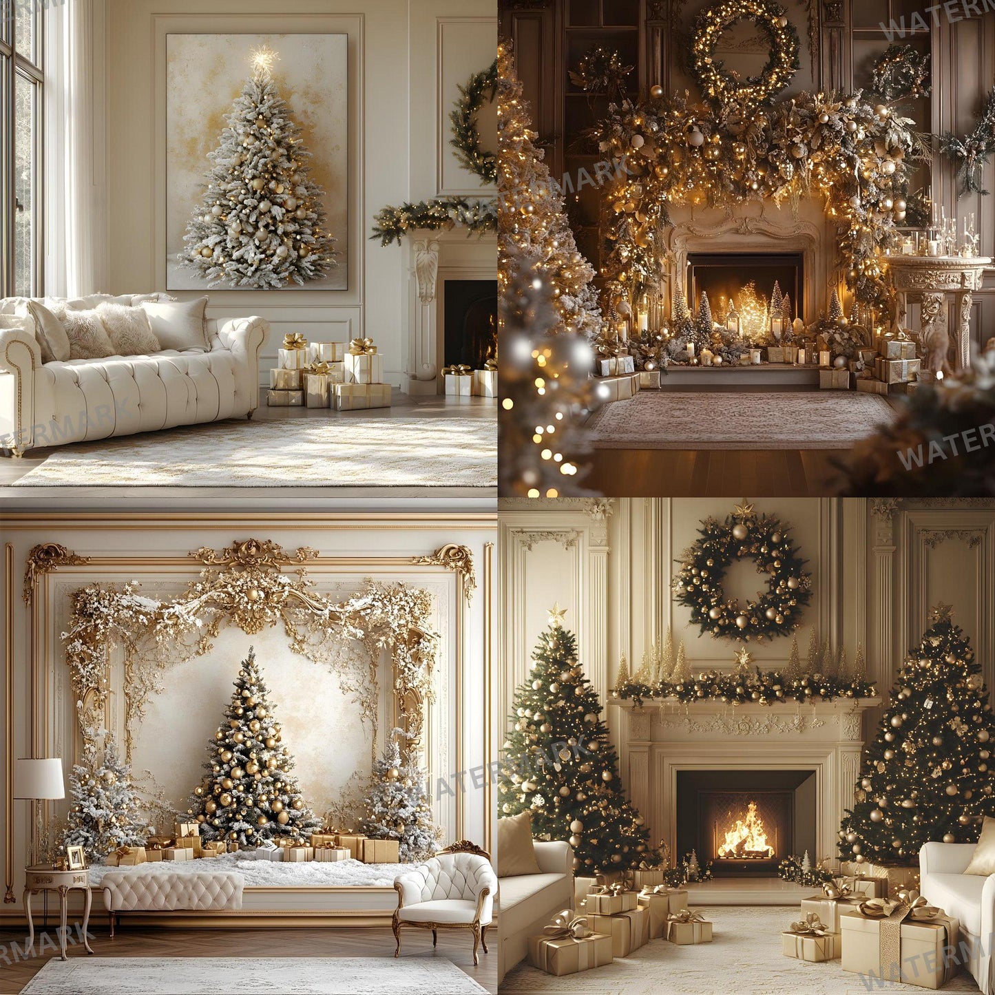 Golden Noel Christmas Backdrop, Digital Backdrop, Santa Christmas Backdrop For Kids Family, Festive Digital Download Christmas Background