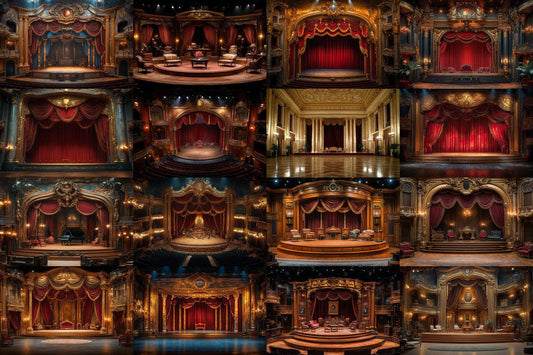 Lavish Victorian Opera Stage -  Photography Backdrops - Photoshop - Stage Backgrounds - Master Overlay - Photo Editing - Theatre Background
