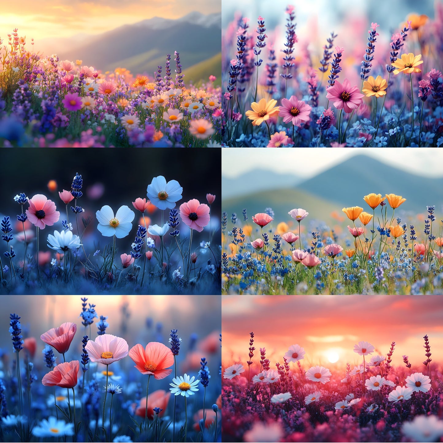 Wildflower Meadow Digital Backdrop, Whimsical Photography Background, Photo Prop, Floral Scene for Portrait Photography, High-Res Images