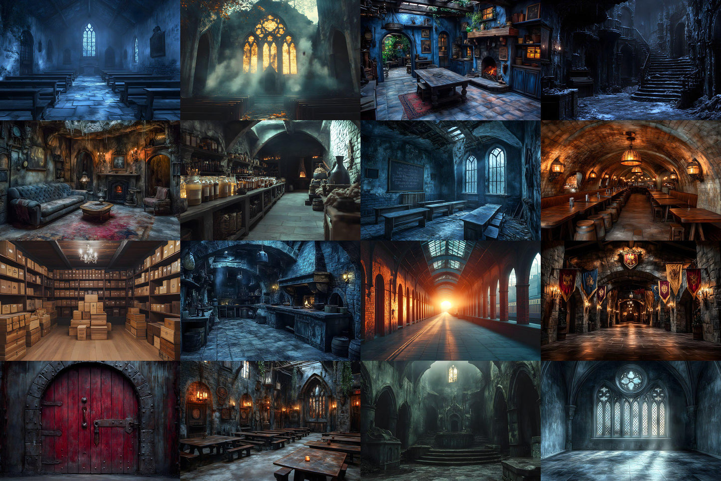 Wizarding School Backdrops - High-Resolution PNGs 00x00px for Magical Commercial Use - Enchanting Fantasy Designs
